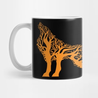 Wolf tree blend cute cool colorful Mug